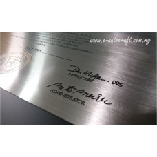 Customize Plate 2D Etching Silver Polishing Hairline Plaque/SPH_01